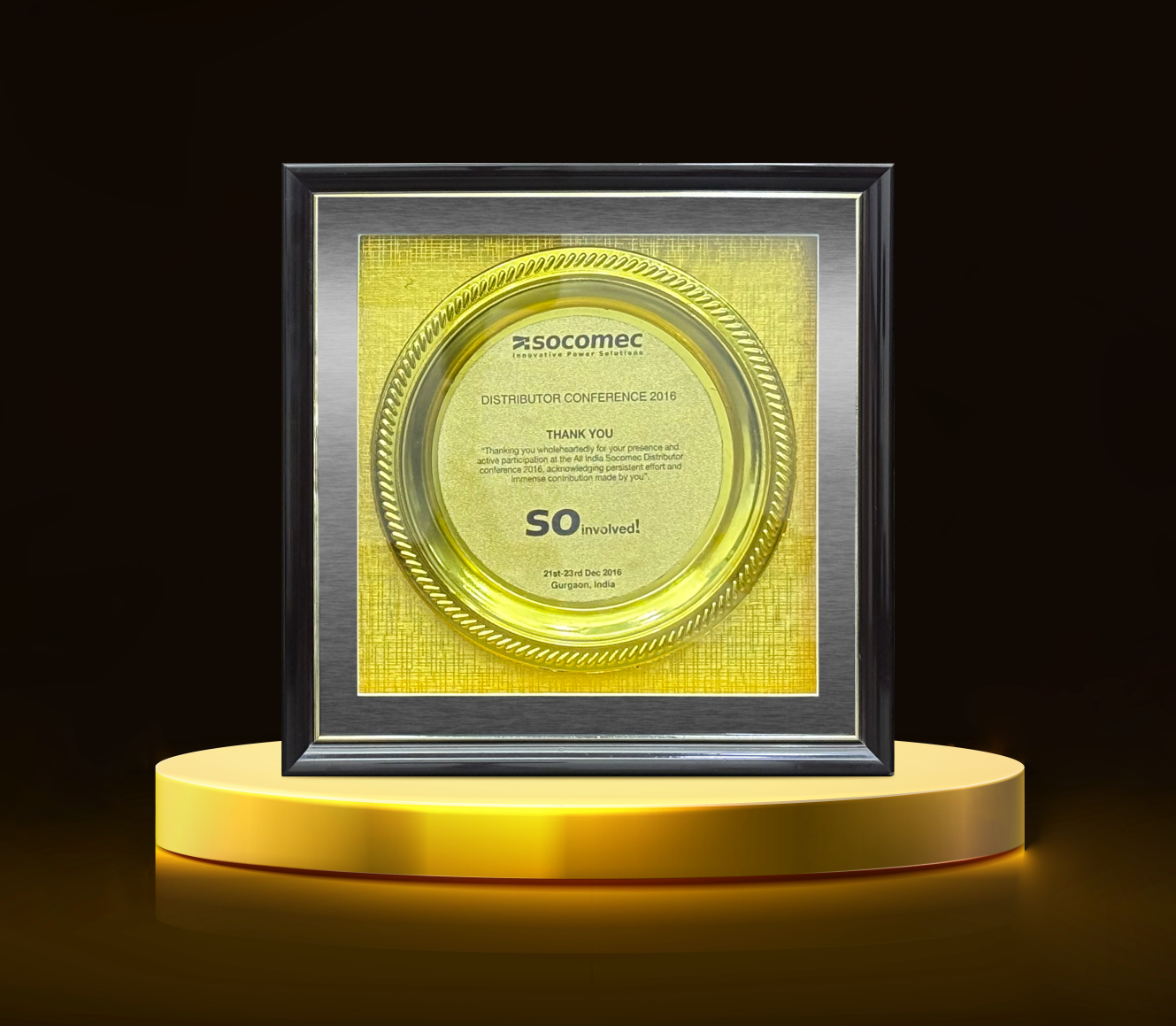 RECOGNITION FOR PARTICIPATION IN DISTRIBUTOR CONFERENCE - SOCOMEC
