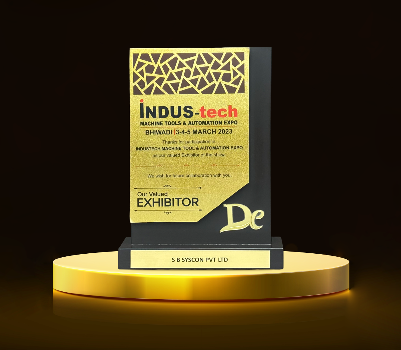 RECOGNITION FOR BEST STALL IN INDUS-TECH MACHINE TOOLS & AUTOMATION EXPO