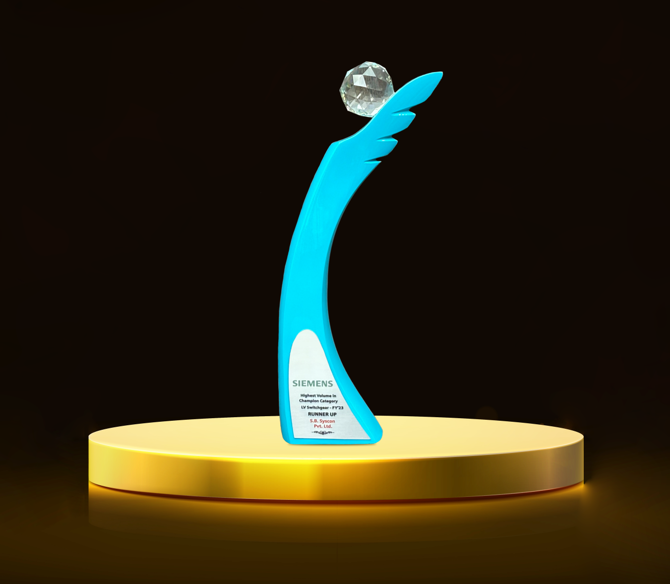 RECOGNITION FOR EXCELLENT PERFORMANCE HIGHEST VOLUME IN CHAMPION CATEGORY LV SWITCHGEAR - FY23 - SIEMENS