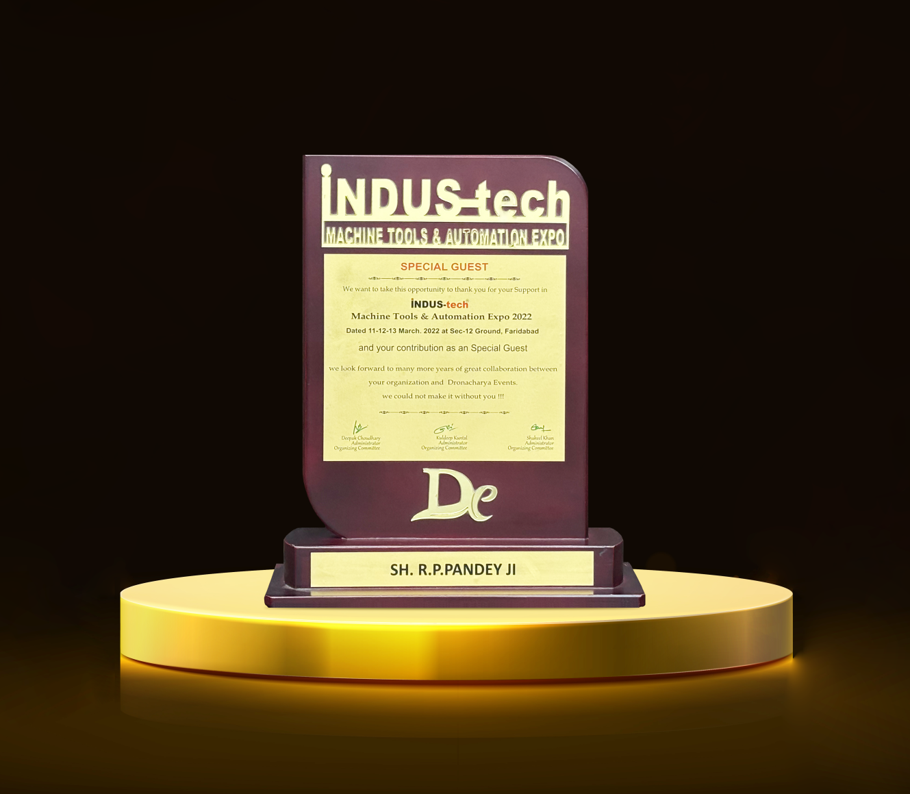 RECOGNITION FOR BEST STALL IN INDUS-TECH MACHINE TOOLS & AUTOMATION EXPO