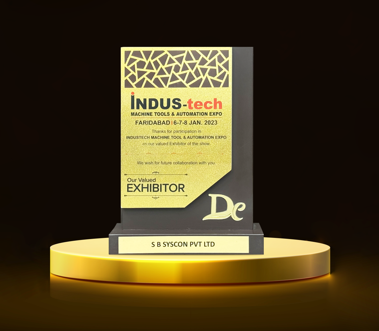 RECOGNITION FOR BEST STALL IN INDUS-TECH MACHINE TOOLS & AUTOMATION