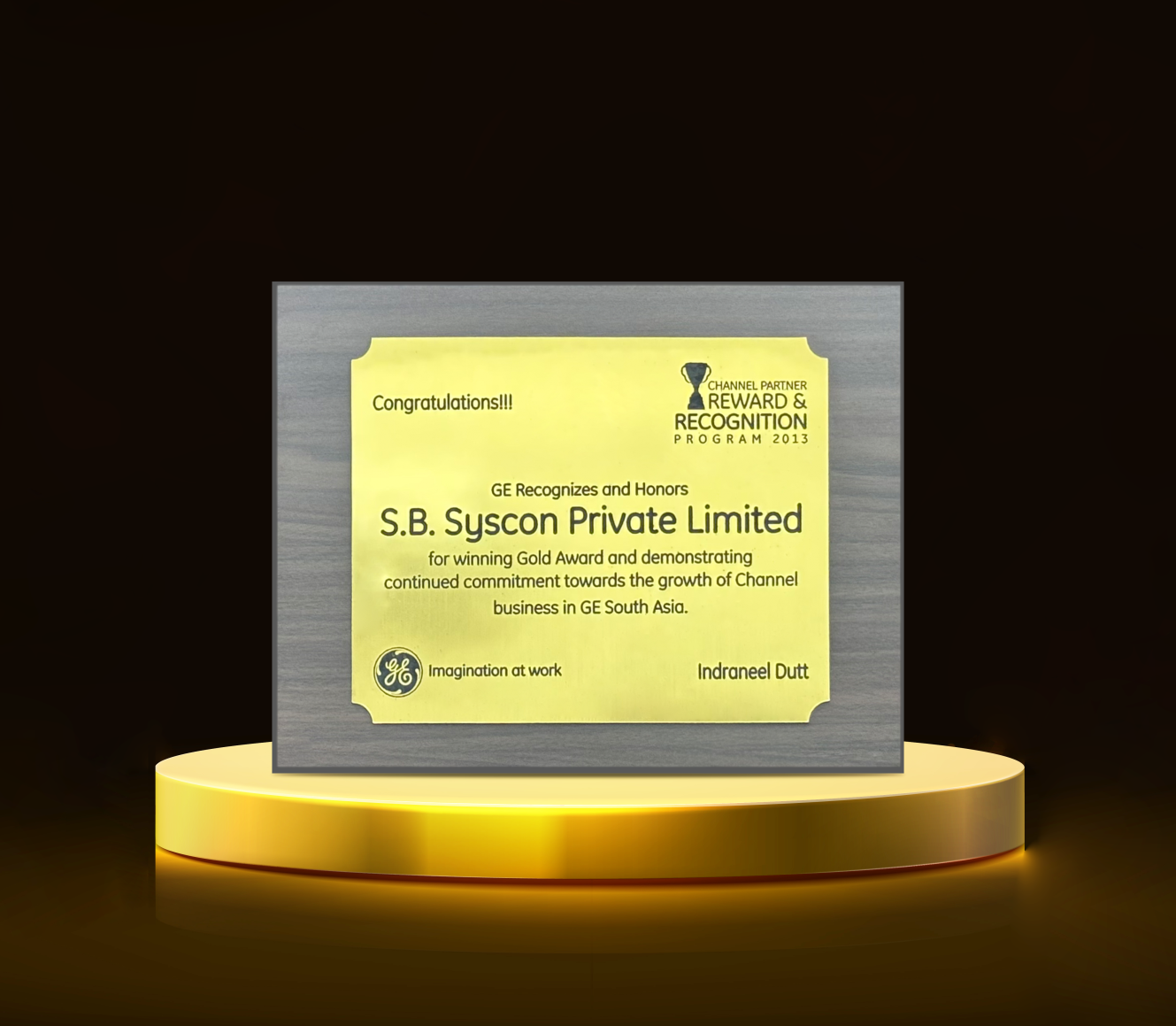 RECOGNITION FOR EXCELLENT PERFORMANCE IN LV SWITCHGEARS GLOBALLY FOR SOUTH ASIA - GE